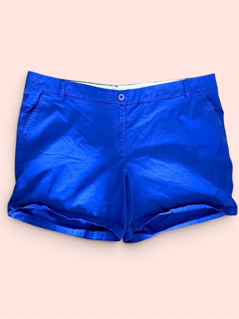 crown & ivy Royal Blue Women’s Chino Bermuda Shorts Size 22W